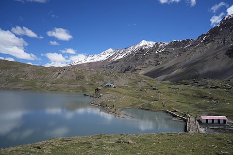 Parwati Sarovar in front of Adi Kailash peak